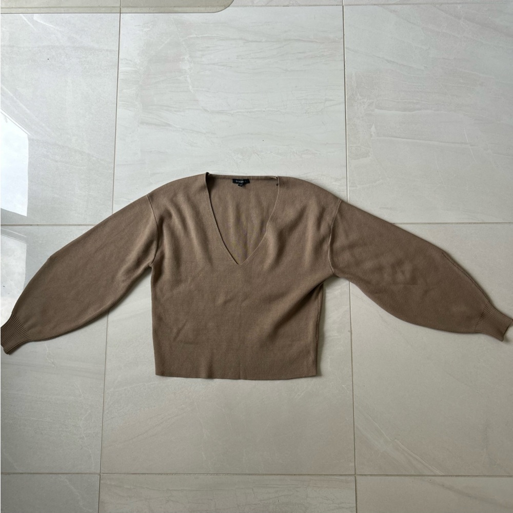 Brown V Neck Sweater / Size XS - Picture 3 of 6